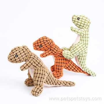 Popular dinosaur style plush dog pet squeaky toy